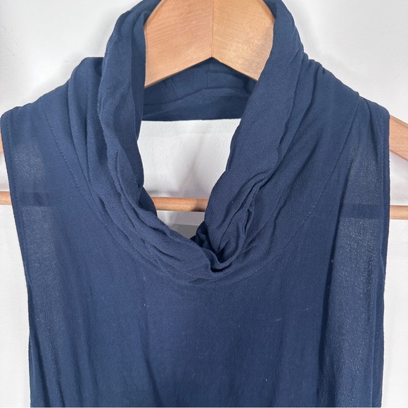 Free People City Lights Cowl Neck Tank Top small Navy Blue - Picture 3 of 7